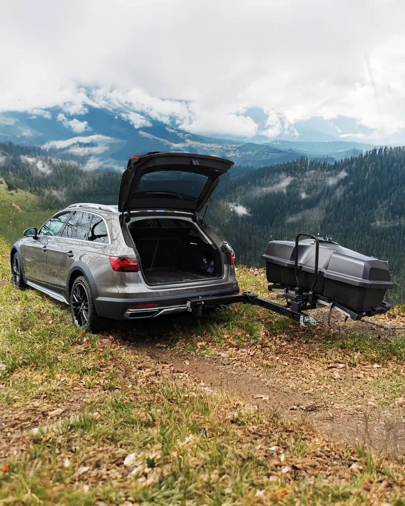 Braspivotant avec porte-caisse